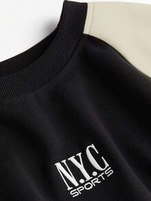 Franclia Fashionable Color Block Round Neck Sweatshirt For Women, Loose Design, Versatile, Thermal Lined, Autumn/Winter - Multicolor - View 3