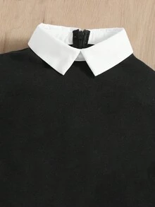 SHEIN Baby Girl Contrast Collar 2 In 1 Sweatshirt,In Fall/Winter