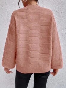 EURMUSE Pull ample et décontracté pour femmes, col rond, épaules tombantes, manches longues, couleur unie, automne