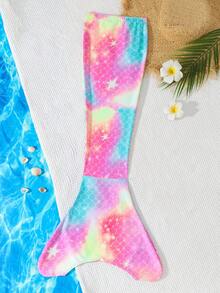 Young Girl Mermaid Scale Print One-Piece Swimsuit Winter Christmas Halloween Autumn Fall Costume