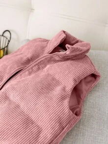 SHEIN Chaqueta/chaleco sin mangas cálido y versátil de franela para bebé niña en otoño/invierno - Rosa - Ver 7