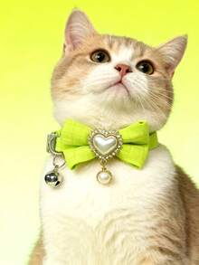 PETSIN 1. Pet Bow Tie Collar; Bow Tie Heart Collar; Adjustable Neck Circumference; Cat Collar; Dog Collar; Pet Accessories; Pet Supplies