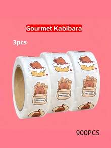 1/3/6 miếng dán hình con chuột lang nước dễ thương, chống thấm nước, 300 miếng dán có độ bám dính cao, không để lại cặn, hình minh họa động vật và thực phẩm vui nhộn cho bình nước, máy tính xách tay, sổ lưu niệm, phần thưởng khi trở lại trường, quà tặng hình dán đáng yêu - Nhiều màu - Xem 7