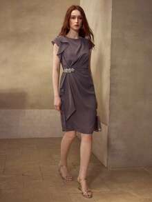 MOTF PREMIUM RUCHED RUCHED CRYSTAL DECOR DRESS - Dusty Purple - View 1