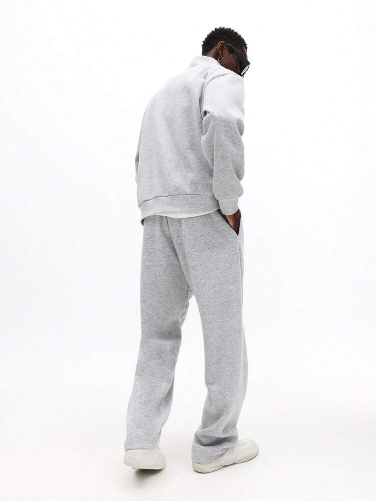 Sweatshirt mit halbem Reißverschluss und gerader Jogginghose