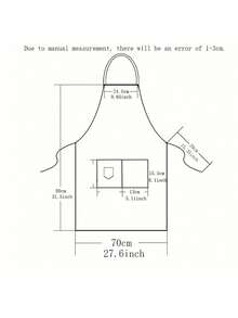 加厚防水围裙，交叉后背设计，带口袋，男女通用，厨房防油污围裙，适用于美甲店、理发店、餐厅、服务员等。 - 黑色 - 查看 7