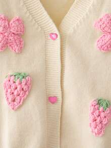 女童时尚长袖喇叭袖口毛领夹克，适合秋冬外出 - 白色 - 查看 5