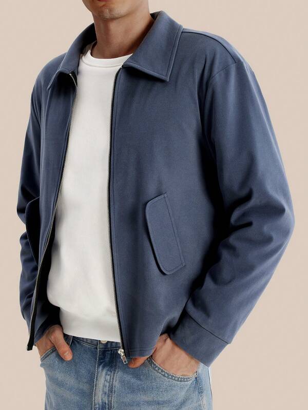 Airaco Chaqueta casual y versátil de unicolor para hombres, otoño