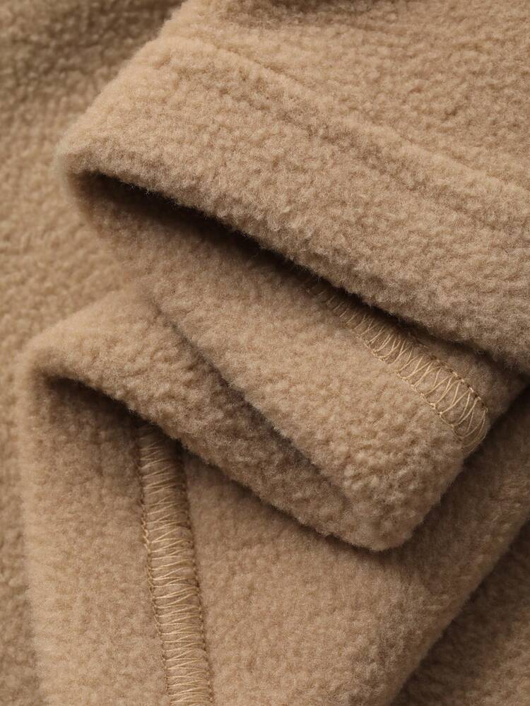 Thermal Lined Striped Patchwork Loose Polo Collar Long Sleeve Casual Street Sweatshirt For Women, Autumn/Winter