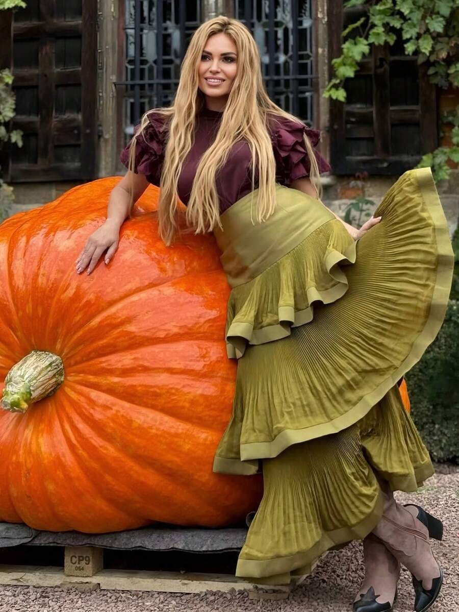 FLORETTA ÉLENA Váy dự tiệc cocktail thời trang màu trơn cho nữ, trang phục đi biển dành cho nữ - Màu xanh Ô liu - Xem 1