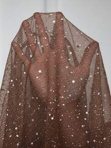 Clasi Abrigo de malla con estampado de talla grande para mujeres, de manga corta, para verano, primavera, festivales, fiestas, playa, vacaciones, bodas y eventos, graduación, - Champán - Ver 10