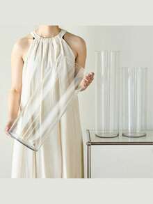 SHEIN 1 件亚克力防掉落花瓶，透明直管大花瓶，适合鲜花、植物、水培、家居装饰、花瓶、餐桌装饰 - 無色 - 查看 10