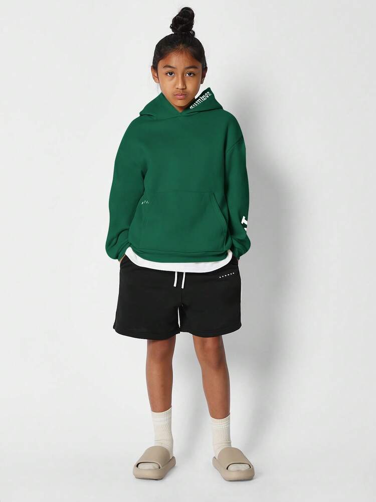 Oversized Hoodie With Letter Print