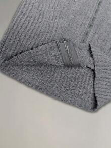 INAWLY Women's Thin Cardigan Jacket, Casual Wear For Autumn/Winter - Grey - View 4