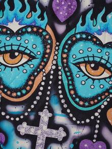 ROMWE MEN Street Life 春季情人节休闲男士复古印花宽松短款长袖卫衣，Y2K - 彩色 - 查看 3