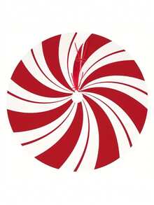 Classic Red & White Peppermint Candy Christmas Tree Skirt - Rustic Double Swirl Design For Home, Office & Party Decor - Perfect Holiday Gift Idea - Red - View 5