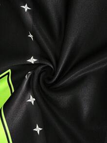 SHEIN Whyspr 大码朋克仿数码印花长款汗衫 - 綠色 - 查看 8