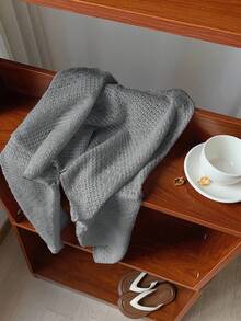 Comfortcana Áo cánh tay dài rộng thùng thình màu xám trễ vai cho nữ cỡ lớn - Xám - Xem 3