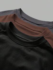 Easithlete FeatherFit™ Dropped Shoulder Long Sleeve Teeworkout Tank Top Three Pair - Multicolor - View 5