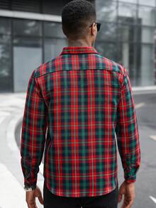 Manfinity CasualCool Herren kariertes Langarm-Lässig hemd mit Knopfleiste, Weihnachten - Verschiedenfarbig - Übersicht 2