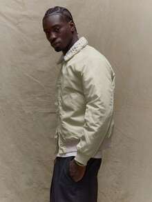 Musero Bomber Style Zip Through Jacket Collar Lace Detailing Summer SPRING - Apricot - View 3