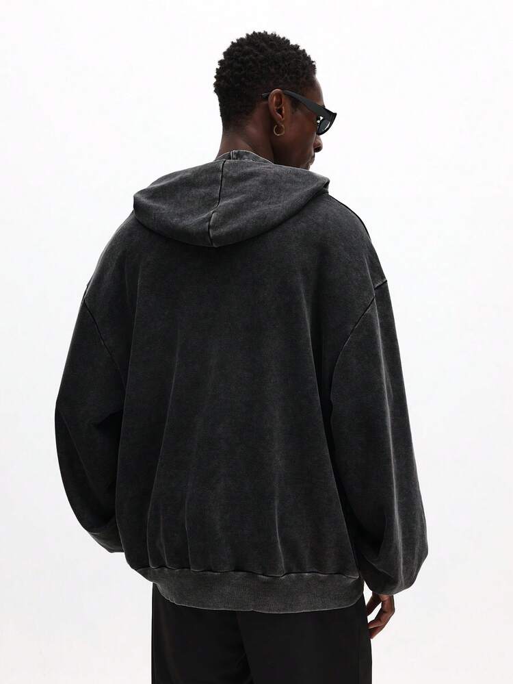 Kapuzenjacke mit Reißverschluss und Schloss-Print und Sternen