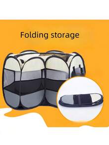 1pc Pet Cat & Dog Scratch Resistant Foldable Enclosure Tent Puppy Keep Puppy Keep Cat Toys Cat Scratching Post - Grey - View 4