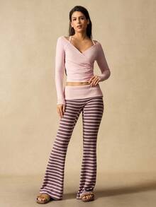 VARSIVA Einfarbiges, lässiges Damen Sport-Shirt mit geraffter Taille und Langarm - Pink - Übersicht 3