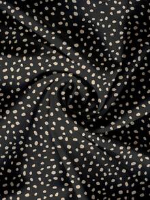 EMERY ROSE Camisa elegante y vintage de talla grande con estampado asimétrico de lunares y leopardo