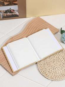 1 pieza Álbum de fotos con diseño de letra hueca, estuche de tarjeta de fotos con diseño de huella de pie lindo para el hogar, vuelta al colegio, útiles escolares - Multicolor - Ver 4