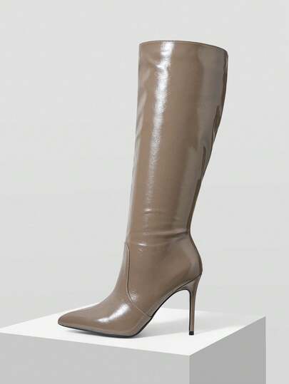 MOTF WOMEN'S FASHION PU LEATHER KNEE-HIGH BOOTS, SEXY & LUXURIOUS, AUTUMN/WINTER