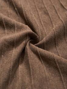 Zivah 2025秋冬新款 音乐节,复活节,圣帕特里克节,西部风,游牧风,生日派对,毕业典礼,日常休闲,百搭,休闲,邮轮旅行,海滩,日光浴,网络爆红,街头潮流,婚礼嘉宾,优雅,通勤,早午餐,机场,高领长袖A字褶皱连衣裙,咖啡色针织连衣裙 - 咖啡棕 - 查看 8