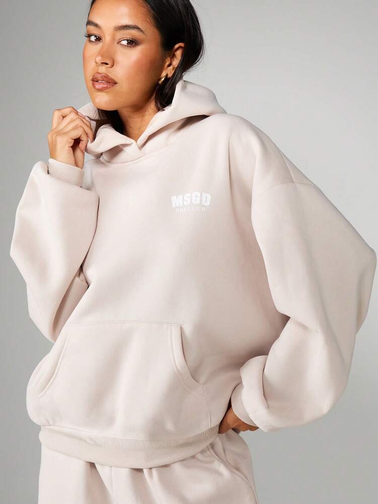 MISSGUIDED Oversize-Kapuzenpullover mit Grafik und Kordelzug