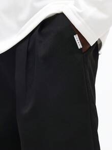 SUMWON Straight Fit Clean Waist Twill Trouser Pants For Everyday Comfort And Style - Black - View 6