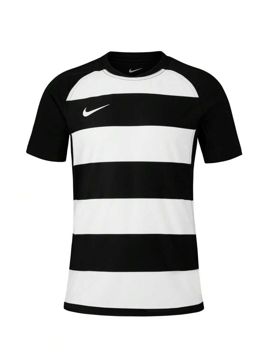 Nike Men's Rugby Hoop Jersey Black White - Black and White - View 1