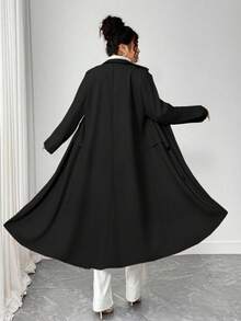 Elenzga 时尚复古硬币盖长款羊毛帽，秋冬 - 黑色 - 查看 2