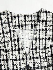 Ellevyn 女士通勤办公室风格背心和短裤套装 - 黑與白 - 查看 7