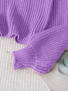 SHEIN Tween Girls' Casual Solid Color Cropped Pullover Sweater Girls Purple Sweater Purple Sweater Cropped Sweater Purple Girl Clothes Summer Clothes For Teens Sweater Girl Clothes Autumn And Winter Clothes Cropped Knit Sweater Cute Sweater Sweater For Tweens Knit Sweater Teen Girl Knit Sweaters For Girls Tween Sweaters Autumn And Winter Clothes Girls Clothes Sweater For Tweens Kids Sweaters Sweater For Girls 12 Year Old Girl Jumper Purple Or Lilac Purple Sweater For Girls Lilac Jumper