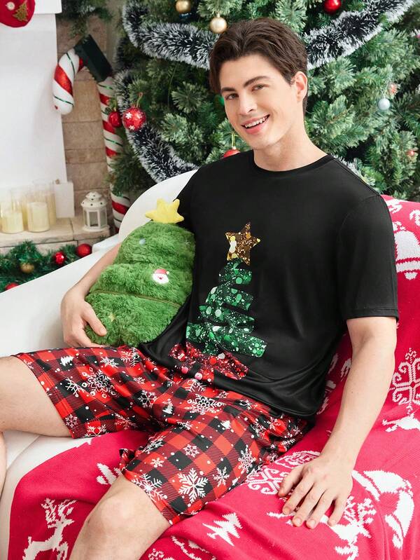 FamilyFrolics Halloween Pumpkin & Monster Graphic Family Matching Pajama Set For Men Mens Sleepwear Short Pj Set Christmas Pjs