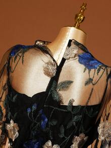 Rometta Váy hoa thêu 3D Elenzga thời trang thanh lịch, thoải mái, dễ thương, quyến rũ, cổ điển, dự tiệc, ngày lễ, cỡ lớn dành cho nữ - Nhiều màu - Xem 5