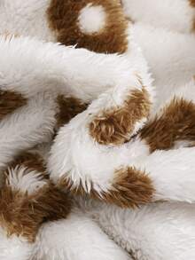 SHEIN Infant Floral Print Fleece Jumpsuit, Stylish - Brown - View 3