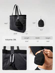 GLOWMODE Bag It Up 39L Lightweight Quick-Dry Water-Resistant Portable Storage Tote Bag Gym Studio Travel Vacation Holiday Daily Active Wear - 深灰色 - 查看 6