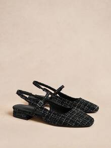 Rosivie 女士复古亮面漆皮玛丽珍露背方头平底鞋，舒适通勤、约会、派对、婚礼、度假，可爱学院风 - 黑色 - 查看 3