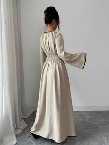 Siren Gaze Elegantes Damenkleid mit Farbblock-Besatz, ideal für den Alltag, Winterkleidung für Damen, Herbst-/Winterkleidung, Silvesterkleidung für Damen, elegantes Abendkleid