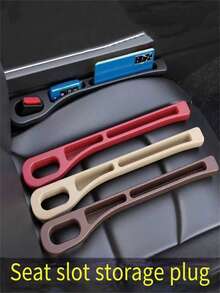 2Pcs Car Seat Gap Filler Organizer, Double-Slot Anti-Leak Storage Box For Phone Key Card, Reduce Friction Noise, Car Interior Accessory - Multicolor - View 1