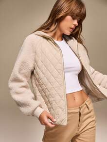 Hanevo Women's Casual Hooded Jacket, Versatile For Winter - Apricot - View 3