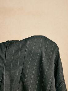 Poéselle 女士优雅条纹背心长裙套装，女士长款连衣裙，两件套半身裙套装，背心和半身裙套装 - 深灰色 - 查看 9