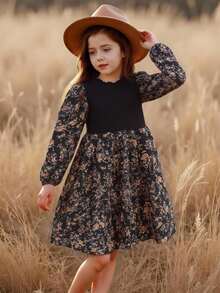 Emery Rose Kids Emery Rose Kids 少女 LUNE 花卉印花灯笼袖荷叶边下摆连衣裙，法式花卉，仙女裙，田园风，秋冬，少女 Dusty 花卉印花荷叶边袖荷叶边下摆连衣裙。宽松休闲圆领长袖荷叶边下摆中长连衣裙，可爱动物图案，适合度假和上学日常，姐妹装，母女搭配。 - 黑色 - 查看 2