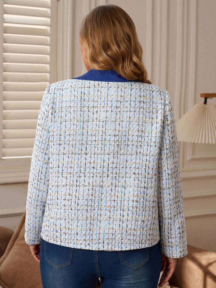 Plus Size Women's Fashionable Casual Frayed Button Long Sleeve Jacket/Winter Winter Clothes For Women Cozy Fall And Winter Clothes For Women