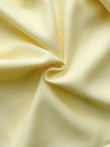 Elenzga 女士冬季夹克，舒适女士秋冬服装优雅外套，春秋长袖优雅闪亮水钻夹克，单件编织纹理条纹纹理无领 3D 贴花元素闪亮珍珠纽扣上衣 - 淡黃色 - 查看 7